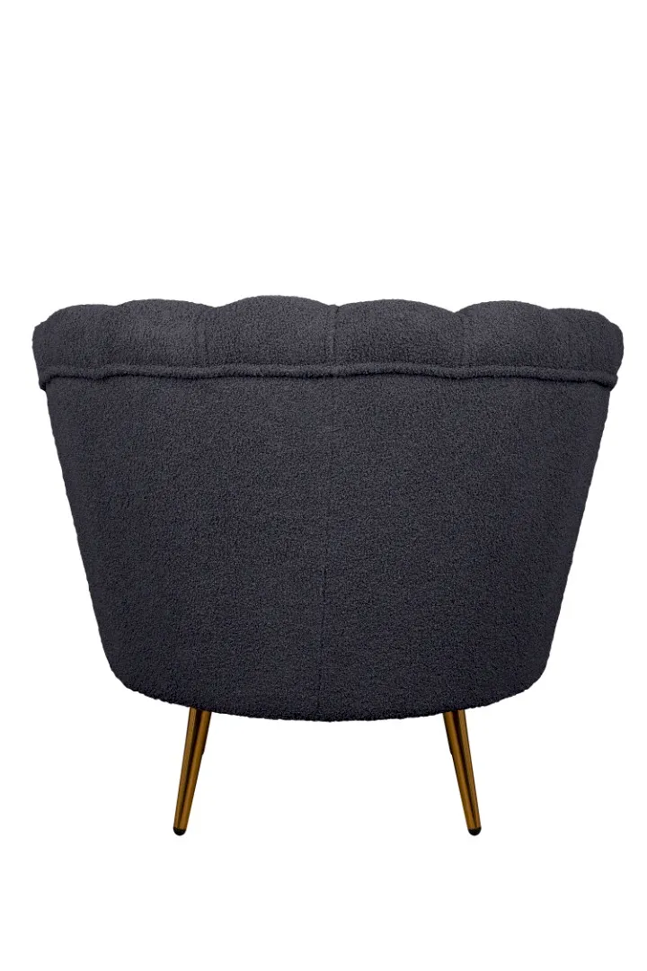 Низкое кресло ракушка Pearl Black Boucle в интернет-магазине в Москве