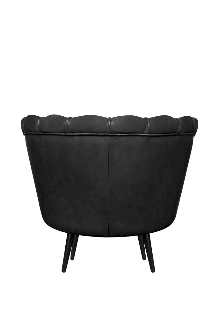 Низкое кресло ракушка Pearl Black V2 на черных ножках в интернет-магазине