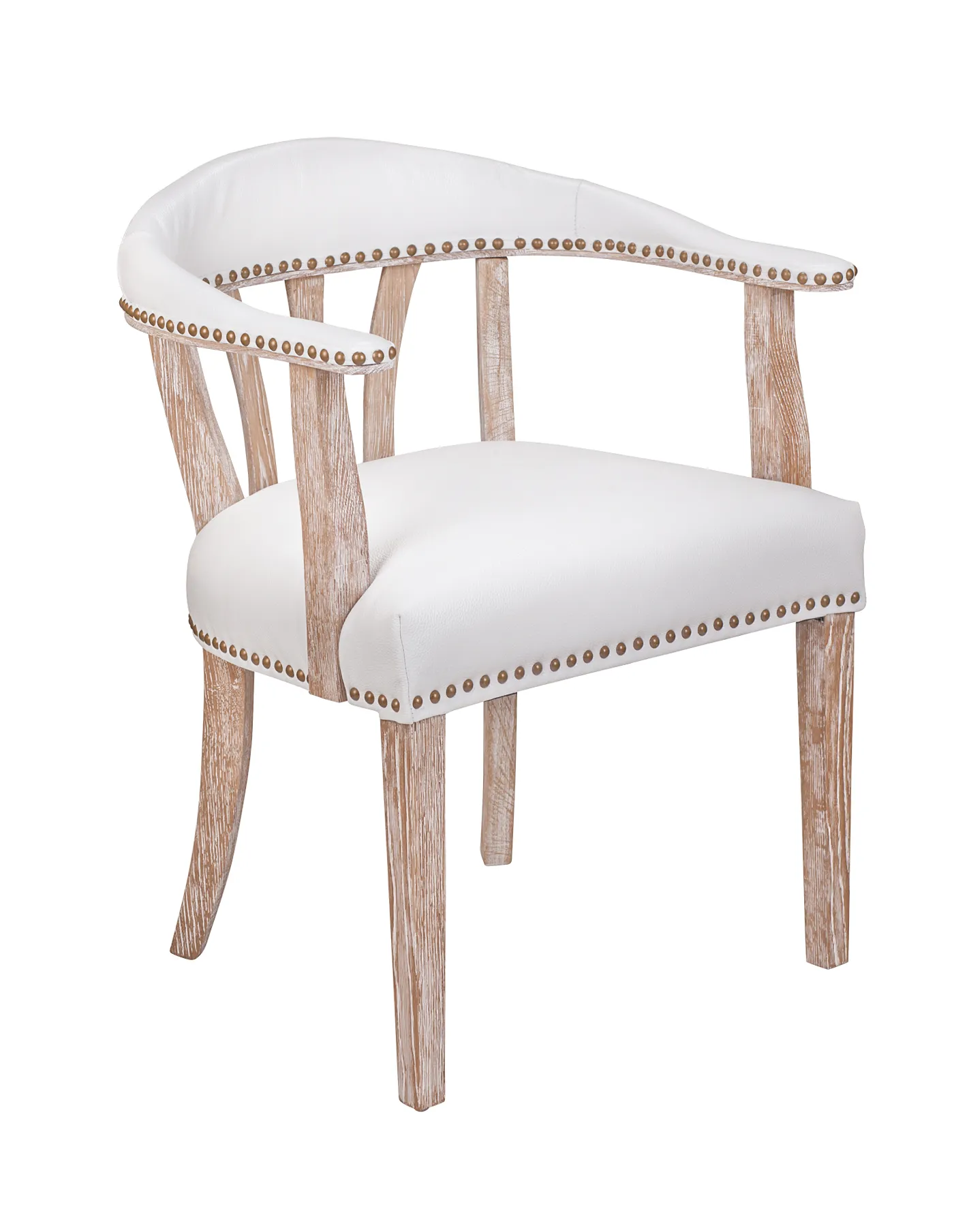 купить Мягкий стул с подлокотниками Tanner White Leather в Москве