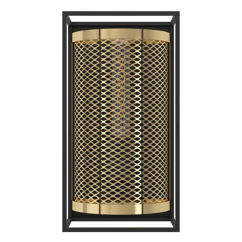 43789 Бра (настенный светильник) NOHALES, 1X40W (E27), H320, сталь, черный, латунь в интернет-магазине