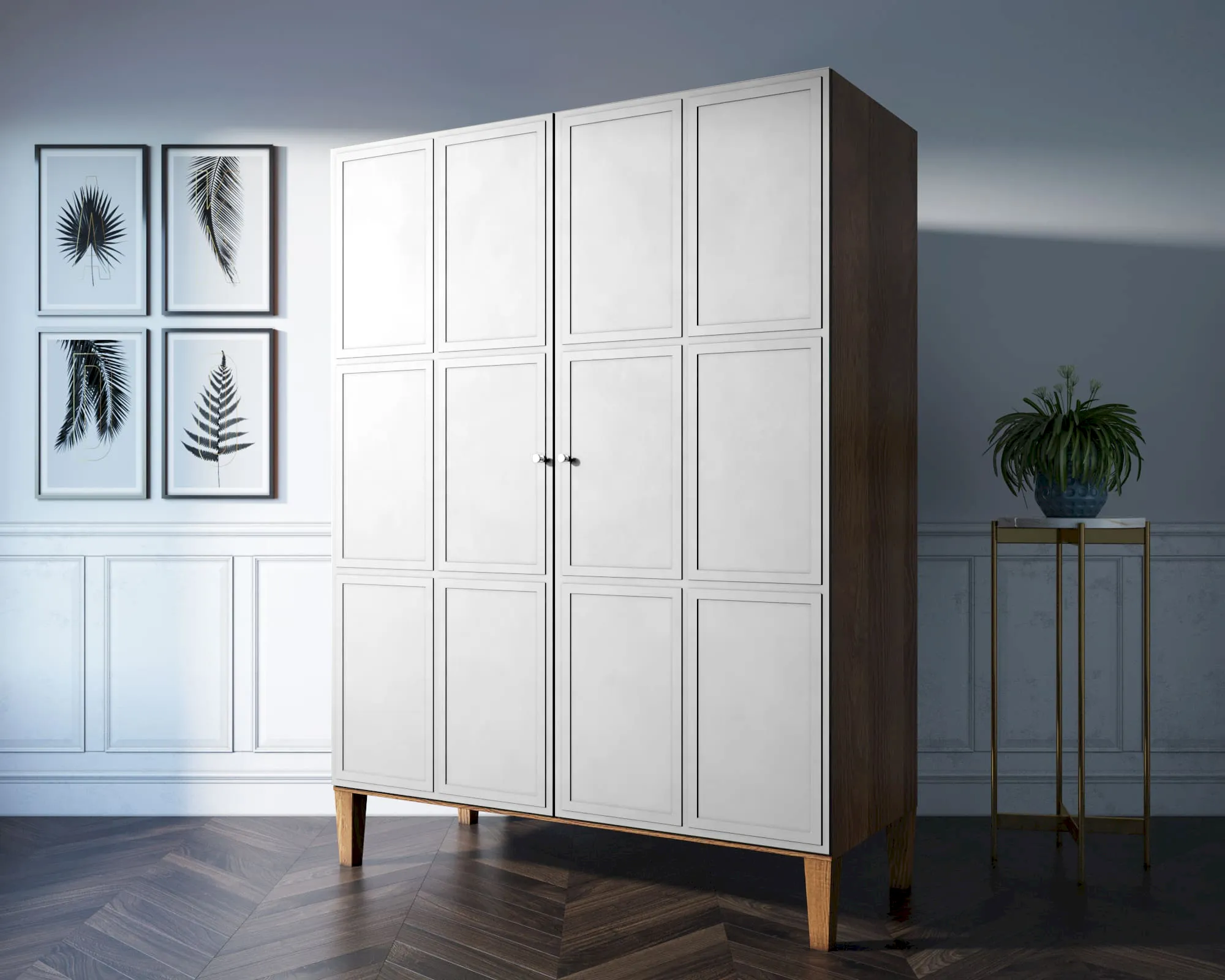 Шкаф "Андерсен (Andersen)" широкий двухстворчатый арт AN27WH в интернет-магазине