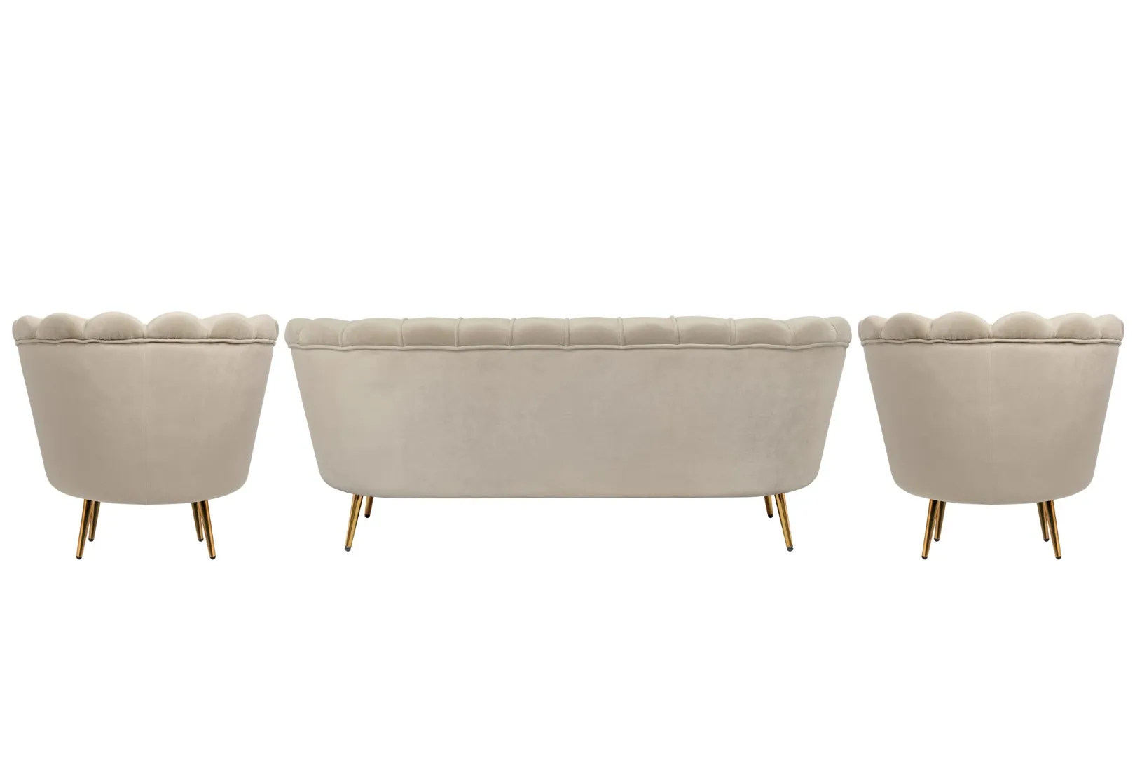 заказать Комплект кресел и дивана ракушка Pearl Triple Taupe в Москве заказать Комплект кресел и дивана ракушка Pearl Triple Taupe