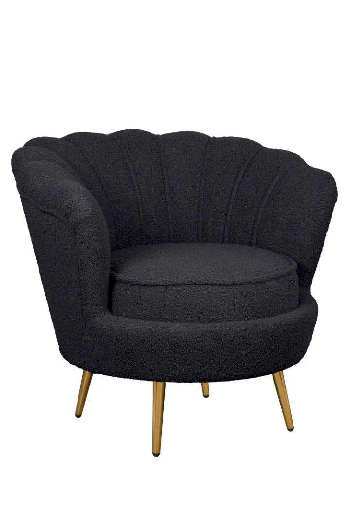 купить Низкое кресло ракушка Pearl Black Boucle в Москве