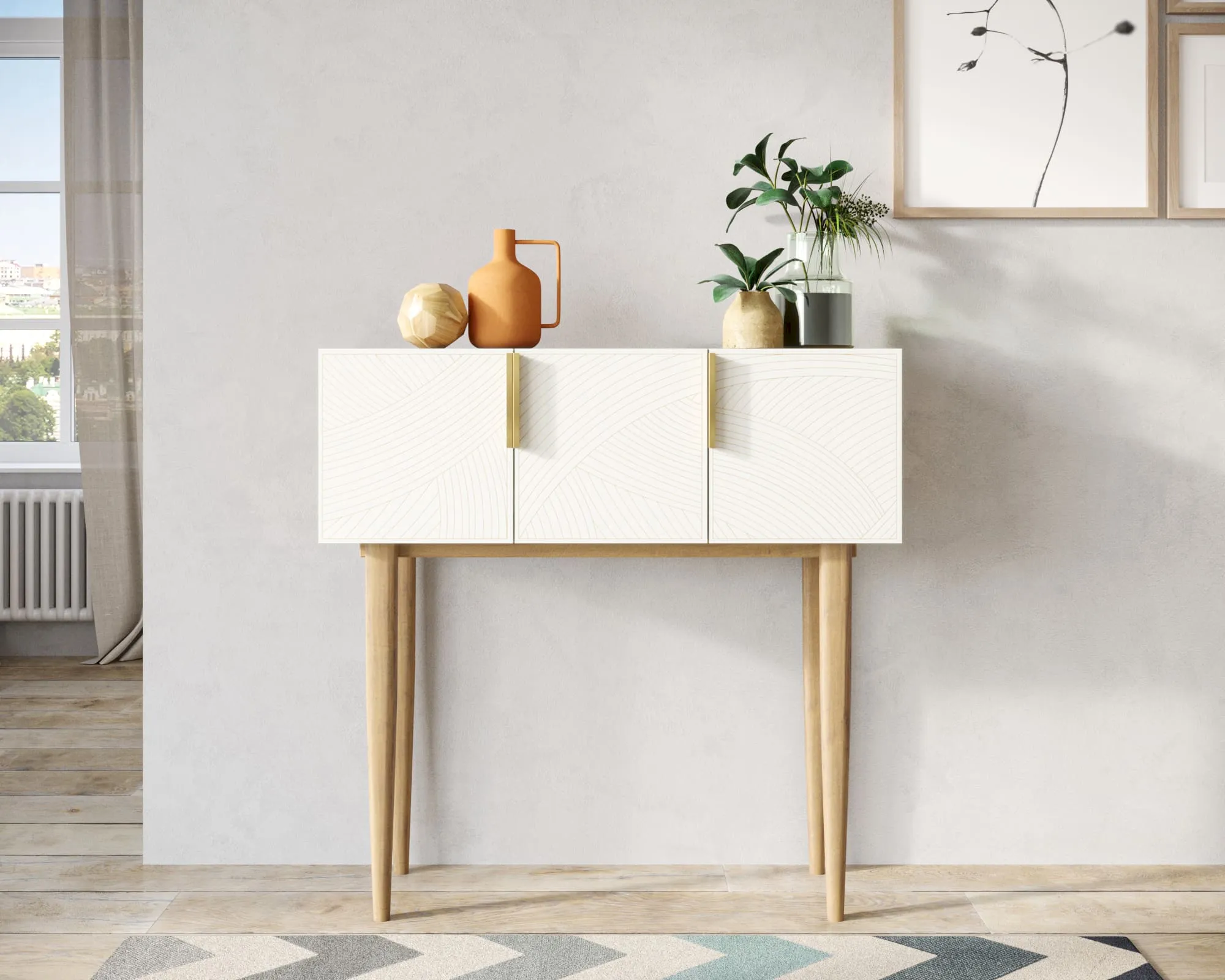 Консоль с тремя дверками "Лайн (Line)" LN15/GR1/beige в интернет-магазине