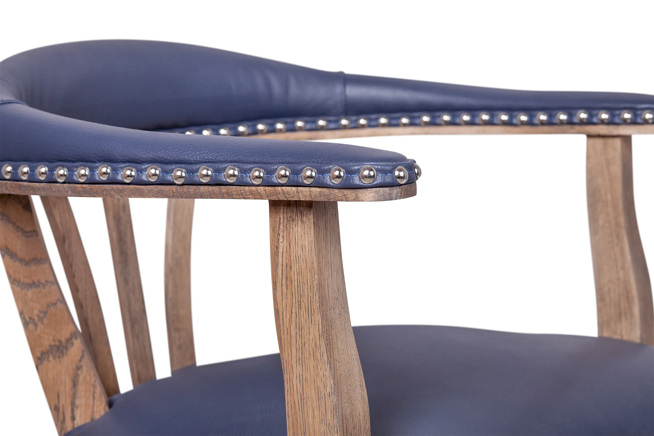 фото Мягкий стул с подлокотниками Tanner Blue Leather
