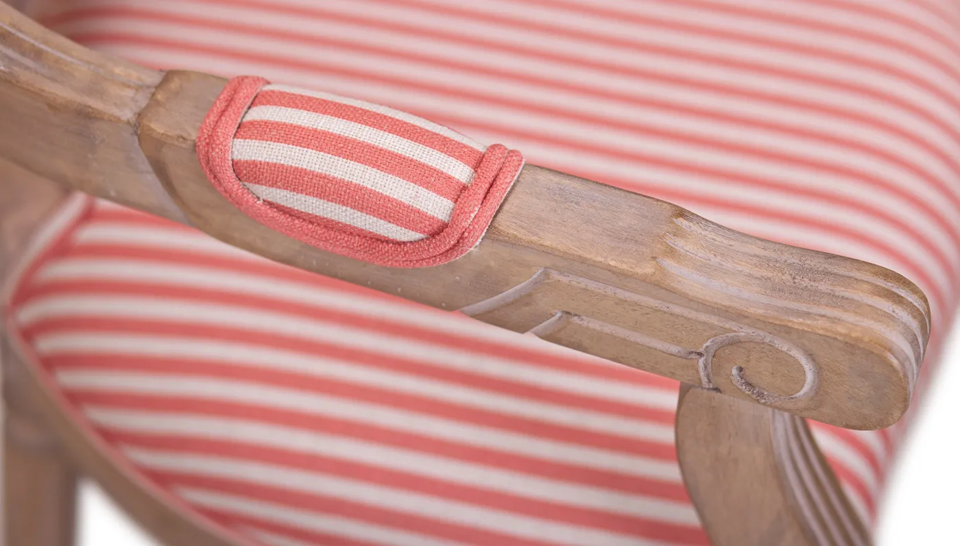 фото Мягкий стул с подлокотниками Volker Arm Pink Pinstripe в Москве