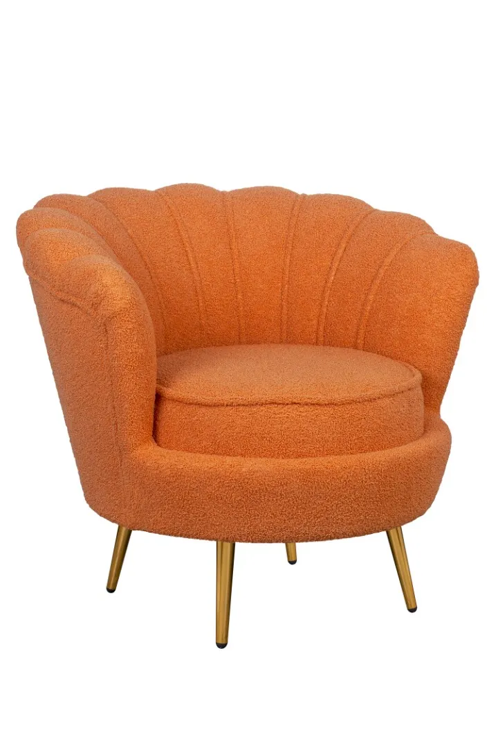 купить Низкое кресло ракушка Pearl Orange Boucle в Москве купить Низкое кресло ракушка Pearl Orange Boucle в Москве
