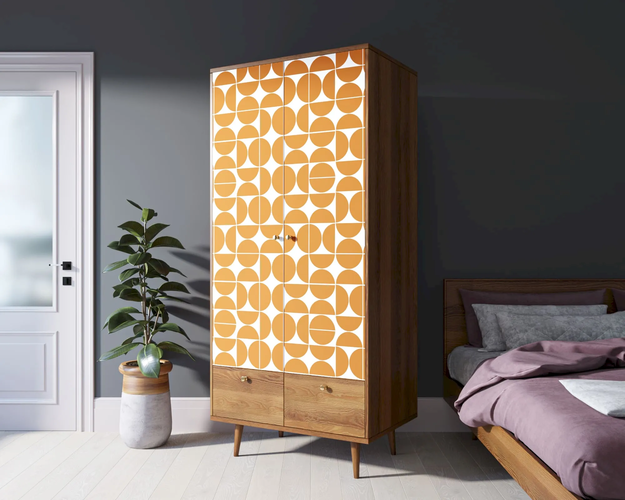 фото Шкаф двухстворчатый "Бербер (Berber)" принт 14 арт BB16/Print_14