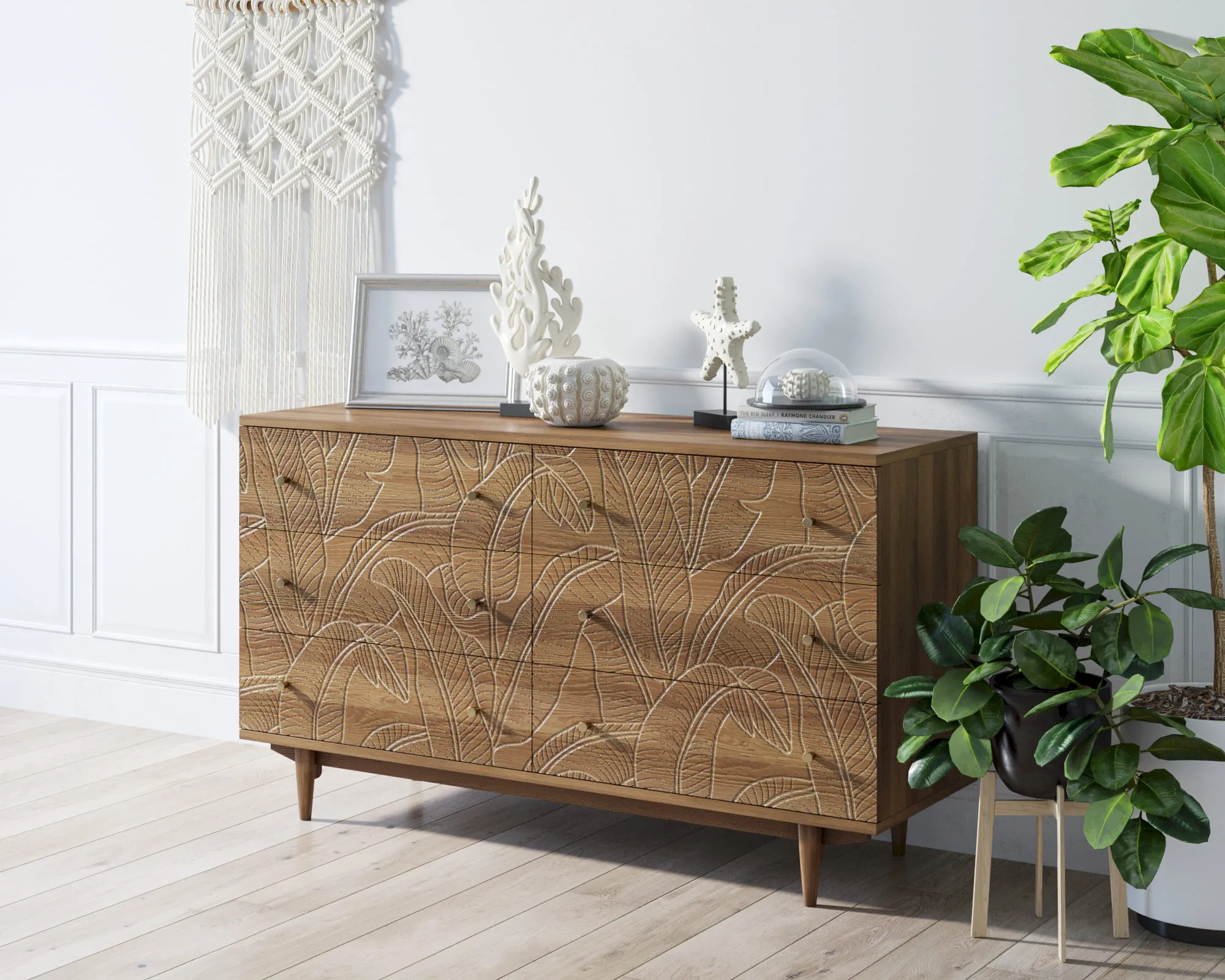 заказать Комод "Boho" 6 ящиков джангл арт BH08 в Москве заказать Комод "Boho" 6 ящиков джангл арт BH08