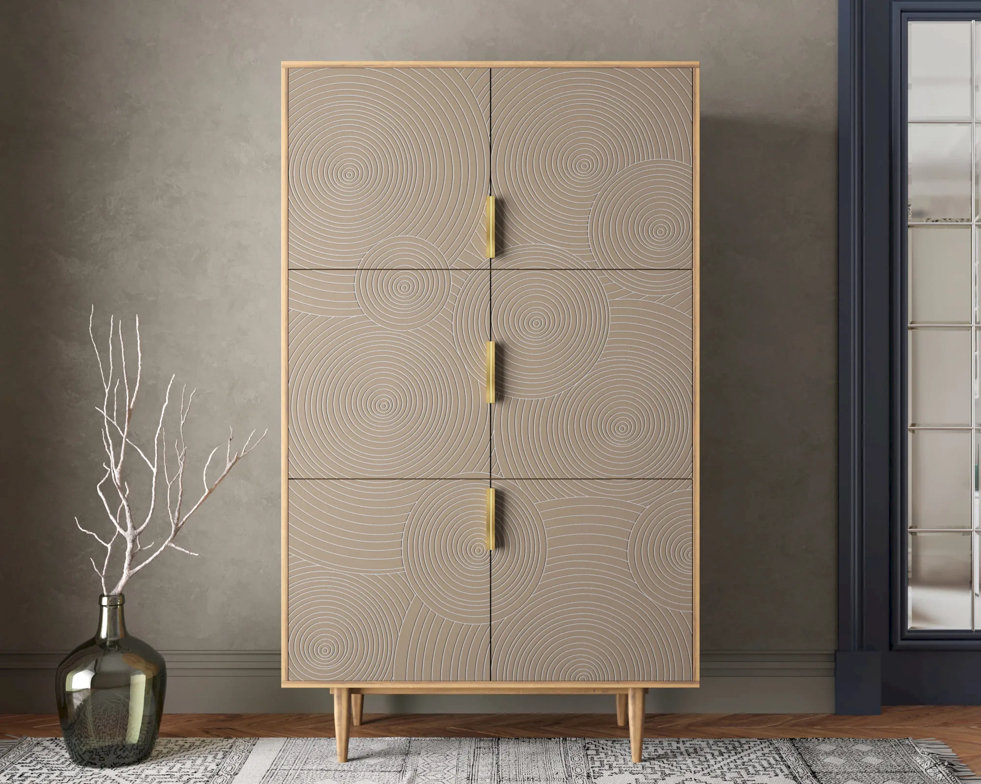 Большой комод с шестью дверками "Лайн (Line)" R20/beige в интернет-магазине