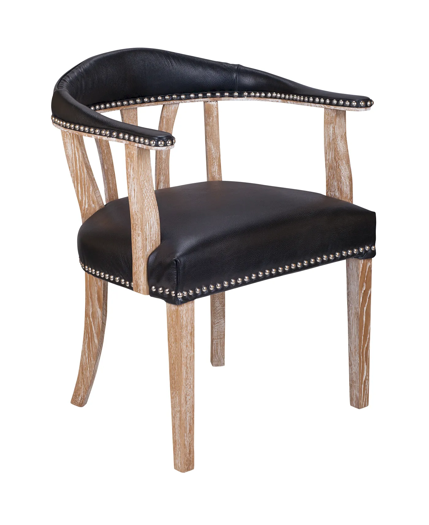 купить Мягкий стул с подлокотниками Tanner Black Leather в Москве