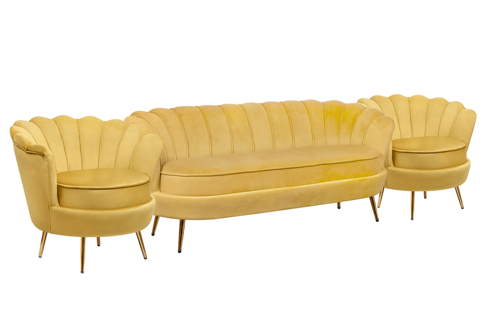 купить Комплект кресел и дивана ракушка Pearl Triple Yellow в Москве купить Комплект кресел и дивана ракушка Pearl Triple Yellow