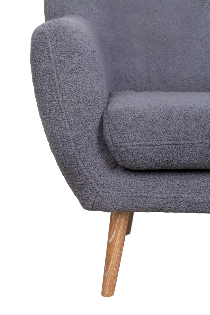 фото Низкое кресло Fuller Grey Boucle в интерьере
