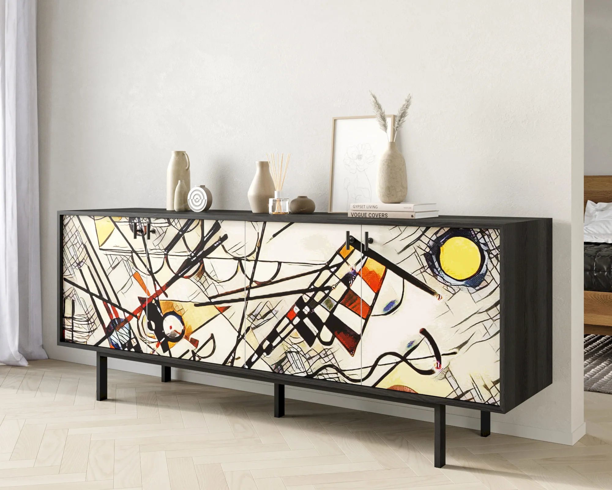 заказать Комод с четыремя дверками "Эмерсон (Emerson)" by Kandinsky арт EM01/Print_01