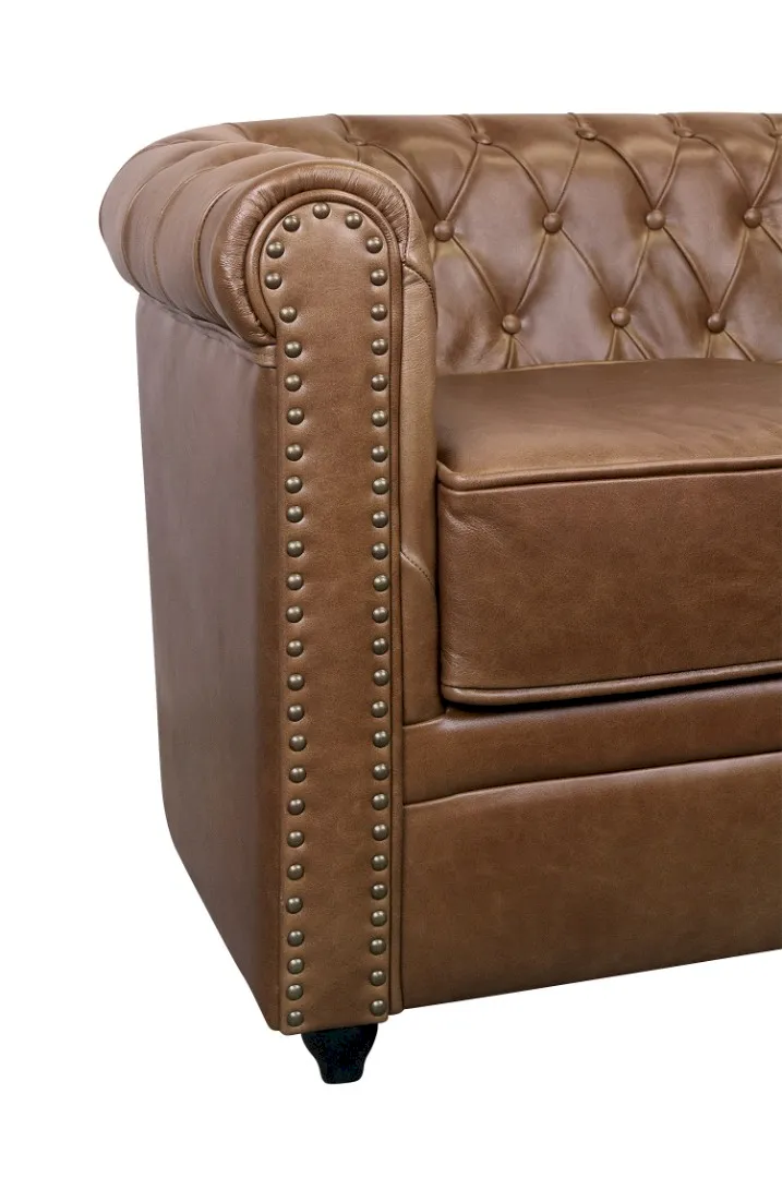 фото Кожаный диван лофт Karo Brown leather 2S