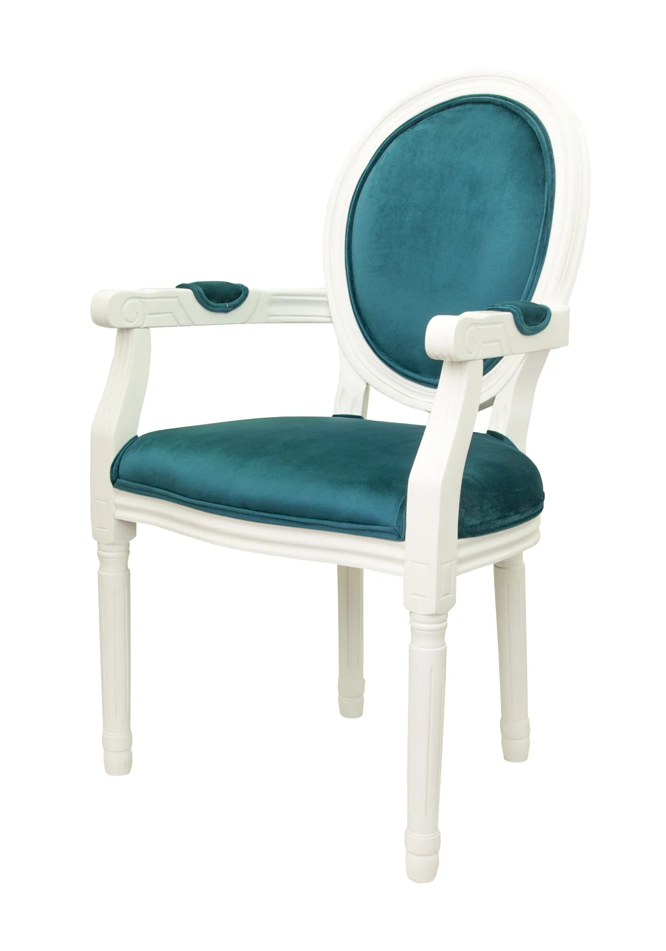 Мягкий стул с подлокотниками Volker Arm Blue and White в интернет-магазине в Москве Мягкий стул с подлокотниками Volker Arm Blue and White в интернет-магазине в Москве