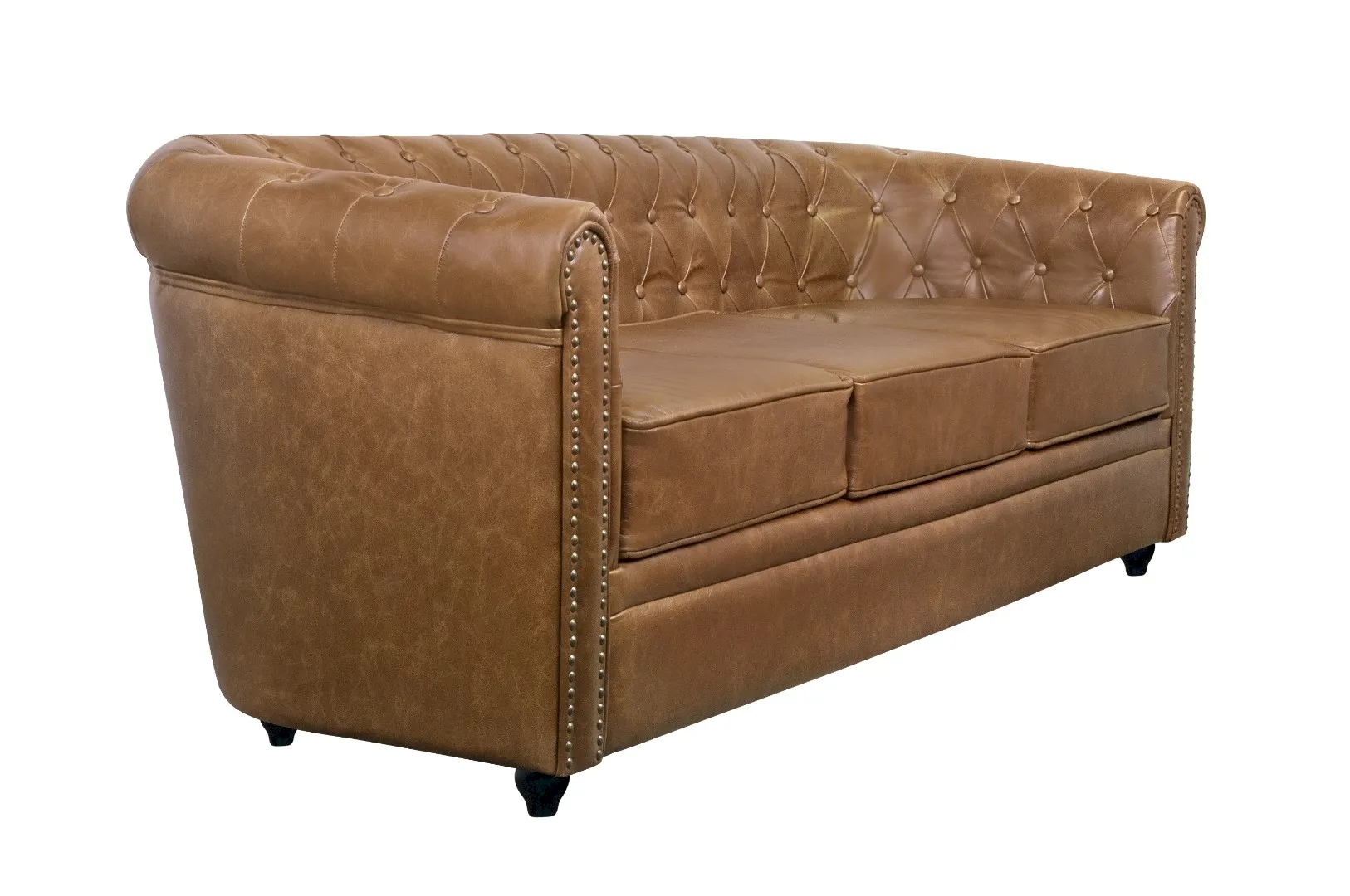 купить Кожаный диван лофт Karo Brown leather 3S в Москве