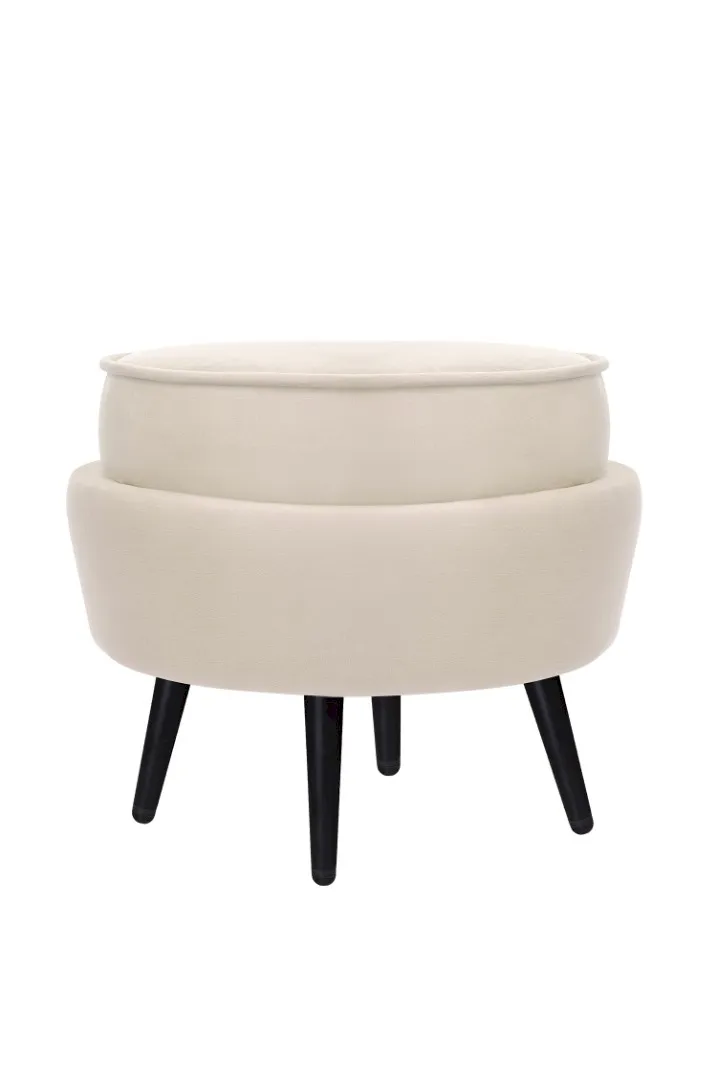 купить Пуф Pearl Adorn Beige на черных ножках