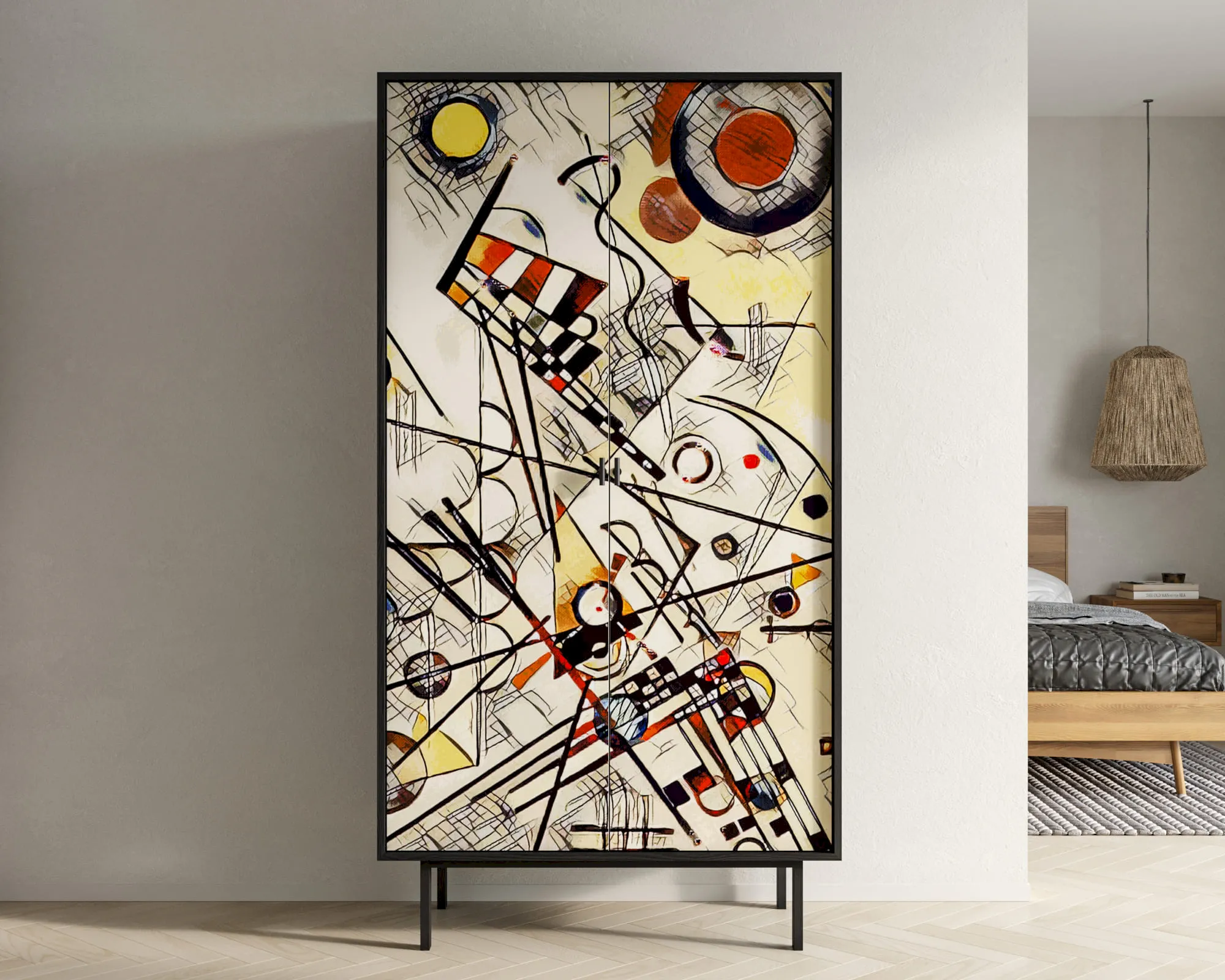 Шкаф двухдверный "Эмерсон (Emerson)" by Kandinsky арт EM091/Print_01 в интернет-магазине