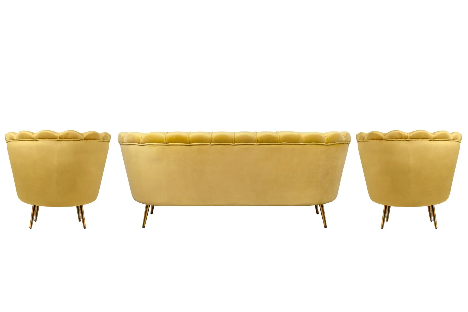 заказать Комплект кресел и дивана ракушка Pearl Triple Yellow в Москве заказать Комплект кресел и дивана ракушка Pearl Triple Yellow