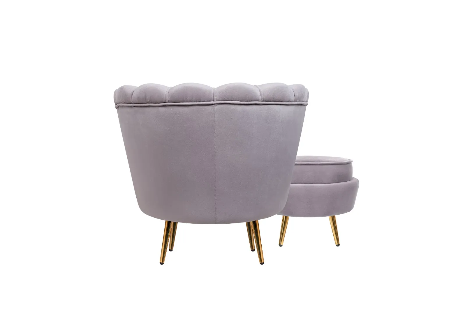заказать Кресло с пуфом ракушка Pearl Grey в Москве