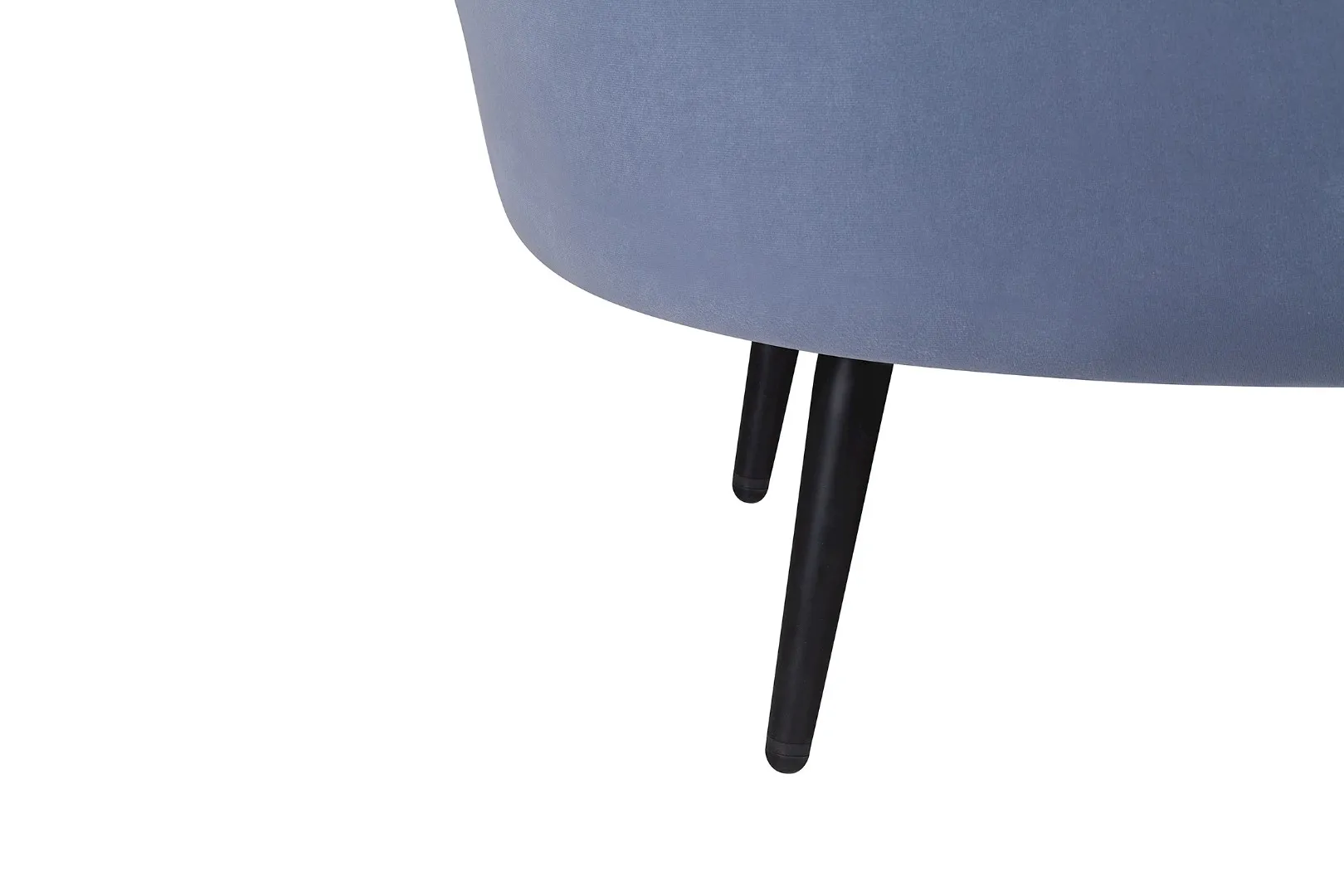 фото Диван ракушка для гостиниц Pearl Triple Blue на черных ножках в интерьере