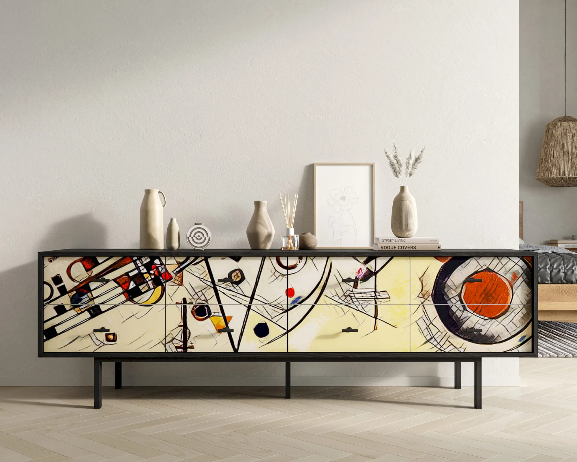 Комод с восемью ящиками "Эмерсон (Emerson)" by Kandinsky арт EM03/Print_01 в интернет-магазине