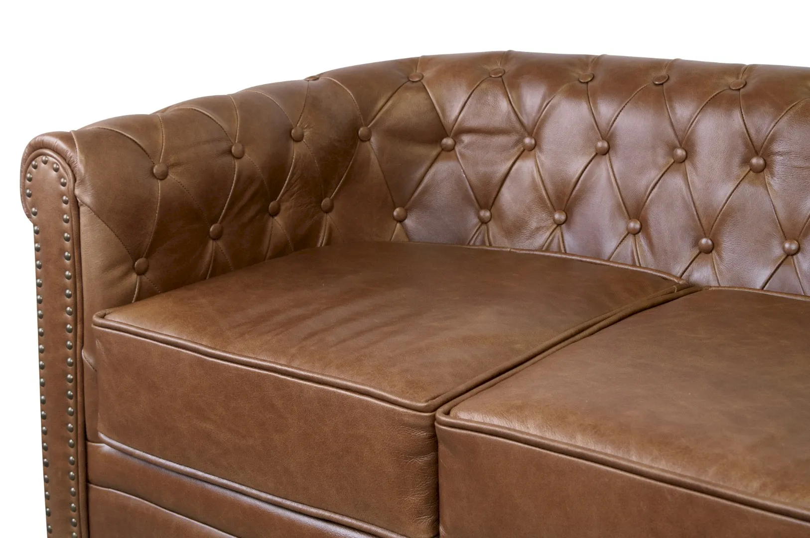 Кожаный диван лофт Karo Brown leather 2S в интерьере