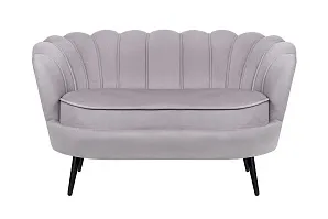 Диван ракушка Pearl Double Grey на черных ножках