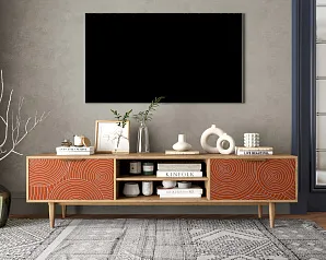 купить Комод "Лайн (Line)" с нишей низкий под TV R27/red