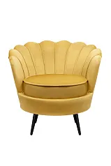 Низкое кресло ракушка Pearl Yellow на черных ножках в интернет-магазине