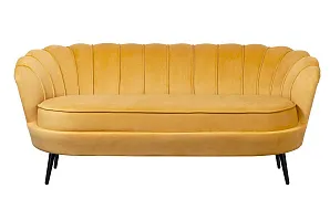 заказать Дизайнерский диван Pearl Triple Yellow на черных ножках в интернет-магазине