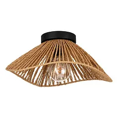 красивые 44071 Потолочная люстра LAVISTER, 1х60W (E27), H175, ?390, сталь черный / бумага, натуральный