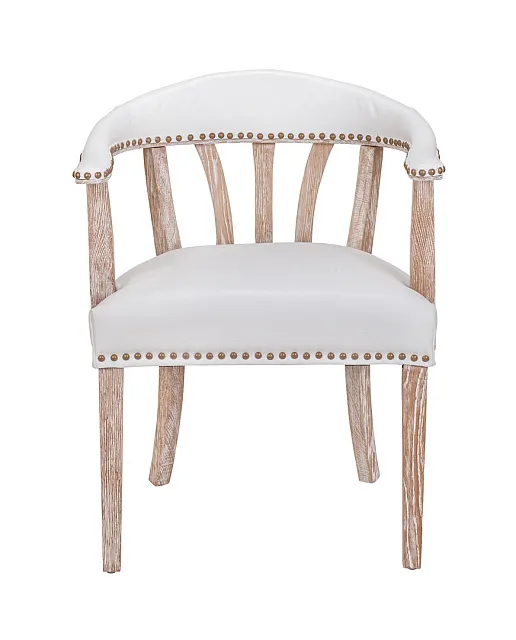 Мягкий стул с подлокотниками Tanner White Leather