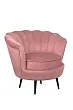 Низкое кресло ракушка Pearl Pink V3 на черных ножках №1