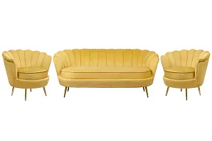 фото Комплект кресел и дивана ракушка Pearl Triple Yellow в интерьере
