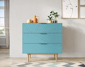 красивый Комод с тремя ящиками "Лайн (Line)" LN12/GR1/blue в интернет-магазине