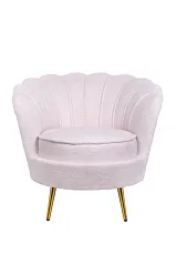 Низкое кресло ракушка Pearl Pink Boucle в интерьере