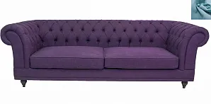 Диван мягкий арт-деко Neylan Purple голубой в интерьере