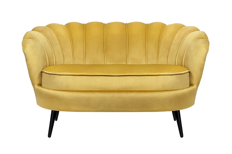 Дизайнерский диван Pearl Double Yellow на черных ножках