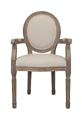 Мягкий стул с подлокотниками Volker Arm Beige в интерьере