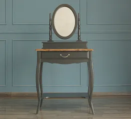 купить красивый Туалетный столик "Леонтина (Leontina)" в черном цвете с зеркалом арт ST9321BLK в интернет-магазине