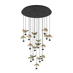 красивые 390341 Люстра диммируемая DRACERA, 17X2,3W (LED), 3000K, 4760lm, ?780, сталь, черный/сталь, черный, золотой