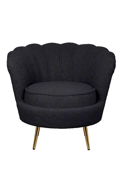 Низкое кресло ракушка Pearl Black Boucle в Москве