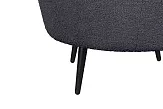 Низкое кресло ракушка Pearl Black Boucle на черных ножках №6