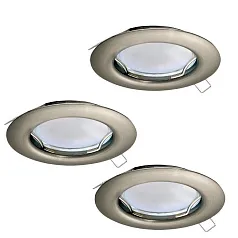 заказать 94237 Комплект светодиодных встраиваемых светильников PENETO, 3x3W (GU10), ?78, сталь, никель матовый
