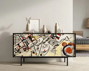 красивый Комод две дверки и три ящика "Эмерсон (Emerson)" by Kandinsky арт EM08/Print_01 в интернет-магазине