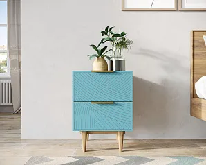Тумбочка с двумя ящиками "Лайн (Line)" LN07/GR1/blue в интернет-магазине