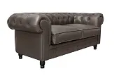Диван из коричневой кожи Chesterfield Brown Leather 2S №1 в Москве