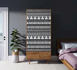 красивый Шкаф двухстворчатый "Бербер (Berber)" принт 19 арт BB16/Print_19